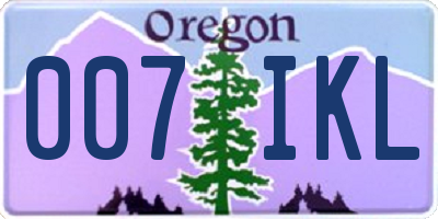OR license plate 007IKL