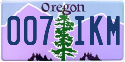 OR license plate 007IKM