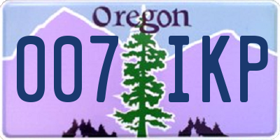 OR license plate 007IKP