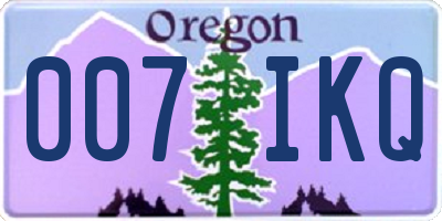 OR license plate 007IKQ