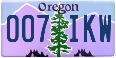 OR license plate 007IKW