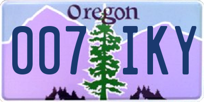 OR license plate 007IKY