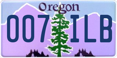 OR license plate 007ILB