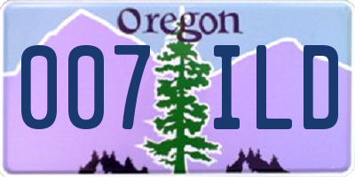 OR license plate 007ILD
