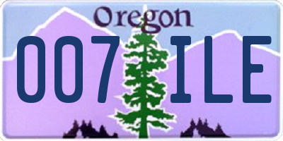 OR license plate 007ILE