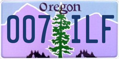 OR license plate 007ILF