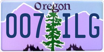 OR license plate 007ILG
