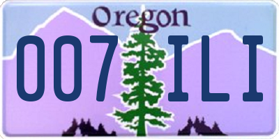 OR license plate 007ILI