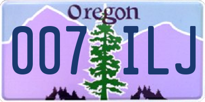 OR license plate 007ILJ