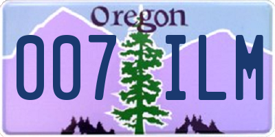OR license plate 007ILM