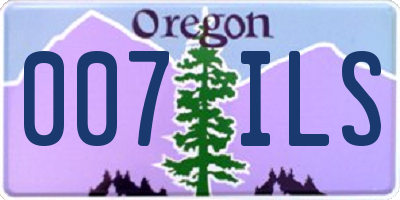 OR license plate 007ILS