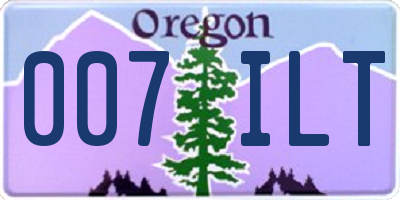 OR license plate 007ILT