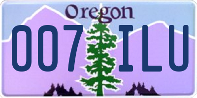 OR license plate 007ILU