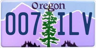 OR license plate 007ILV