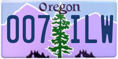 OR license plate 007ILW