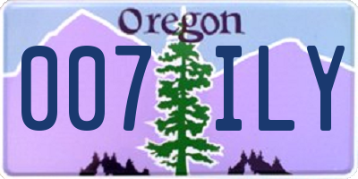 OR license plate 007ILY