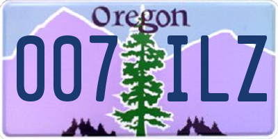 OR license plate 007ILZ