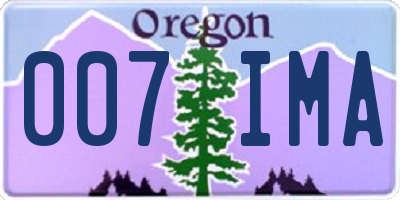 OR license plate 007IMA