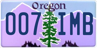 OR license plate 007IMB