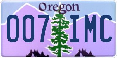 OR license plate 007IMC