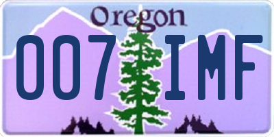 OR license plate 007IMF