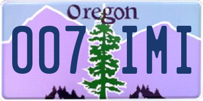 OR license plate 007IMI