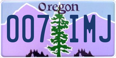 OR license plate 007IMJ