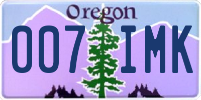 OR license plate 007IMK