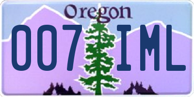 OR license plate 007IML