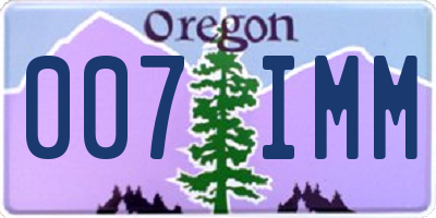 OR license plate 007IMM
