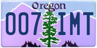 OR license plate 007IMT