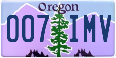OR license plate 007IMV