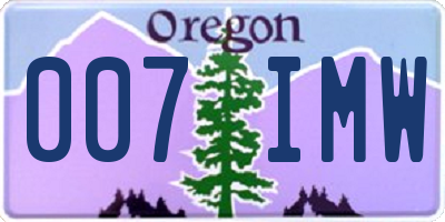 OR license plate 007IMW