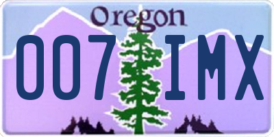 OR license plate 007IMX