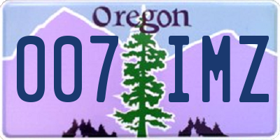 OR license plate 007IMZ