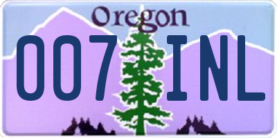 OR license plate 007INL