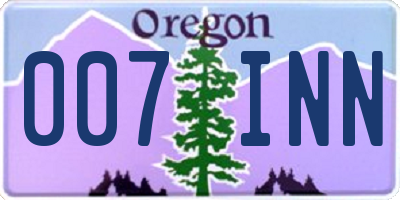 OR license plate 007INN
