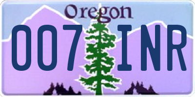 OR license plate 007INR
