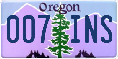 OR license plate 007INS