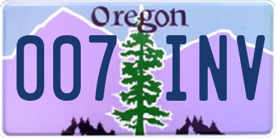OR license plate 007INV