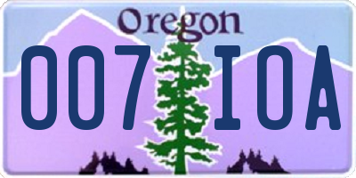 OR license plate 007IOA