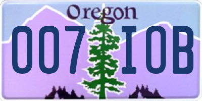 OR license plate 007IOB