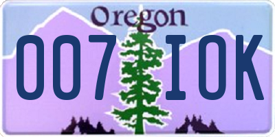 OR license plate 007IOK