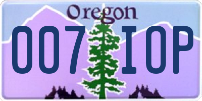 OR license plate 007IOP