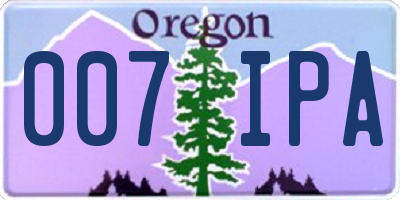 OR license plate 007IPA