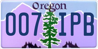 OR license plate 007IPB