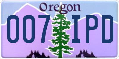 OR license plate 007IPD