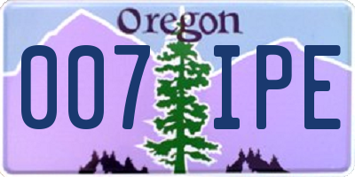 OR license plate 007IPE