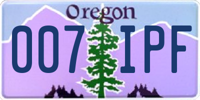 OR license plate 007IPF