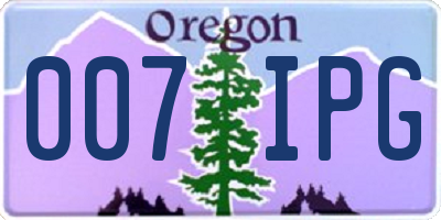 OR license plate 007IPG